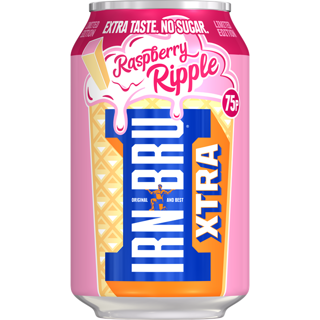 Irn Bru Xtra Raspberry Ripple 75p Cans