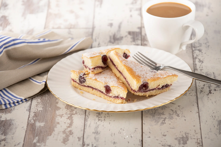 Black Cherry Almond Triangle Traybake