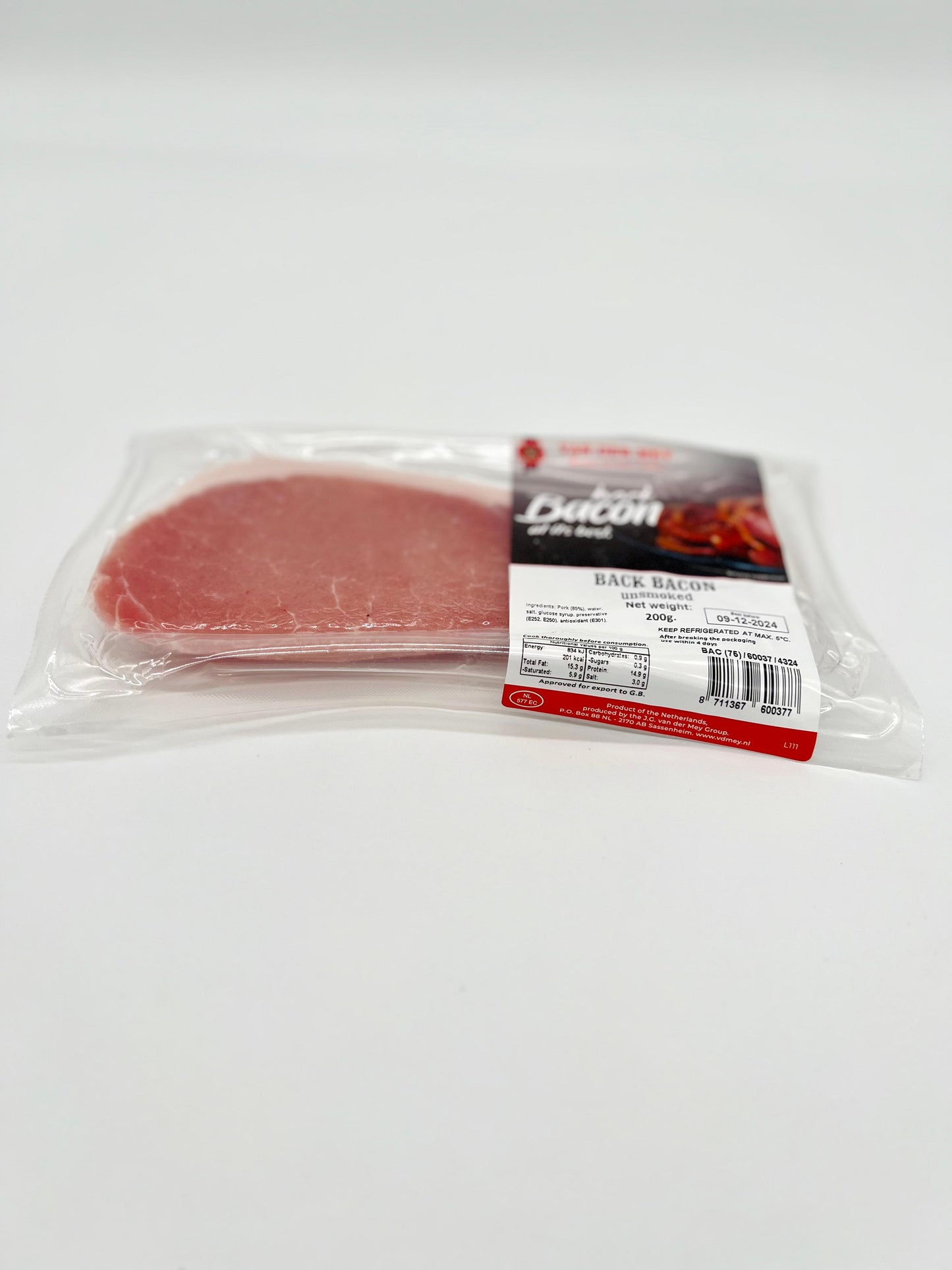 Sliced Back Bacon Unsmoked