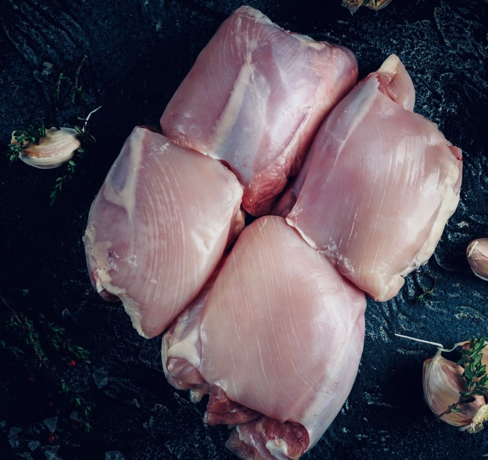 FRESH BONELESS SKINLESS THIGH MEAT 5KG P-O
