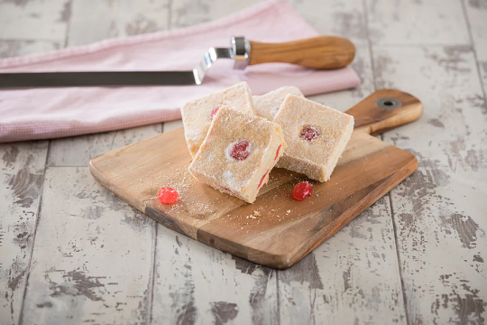 Cherry Shortbread Traybake