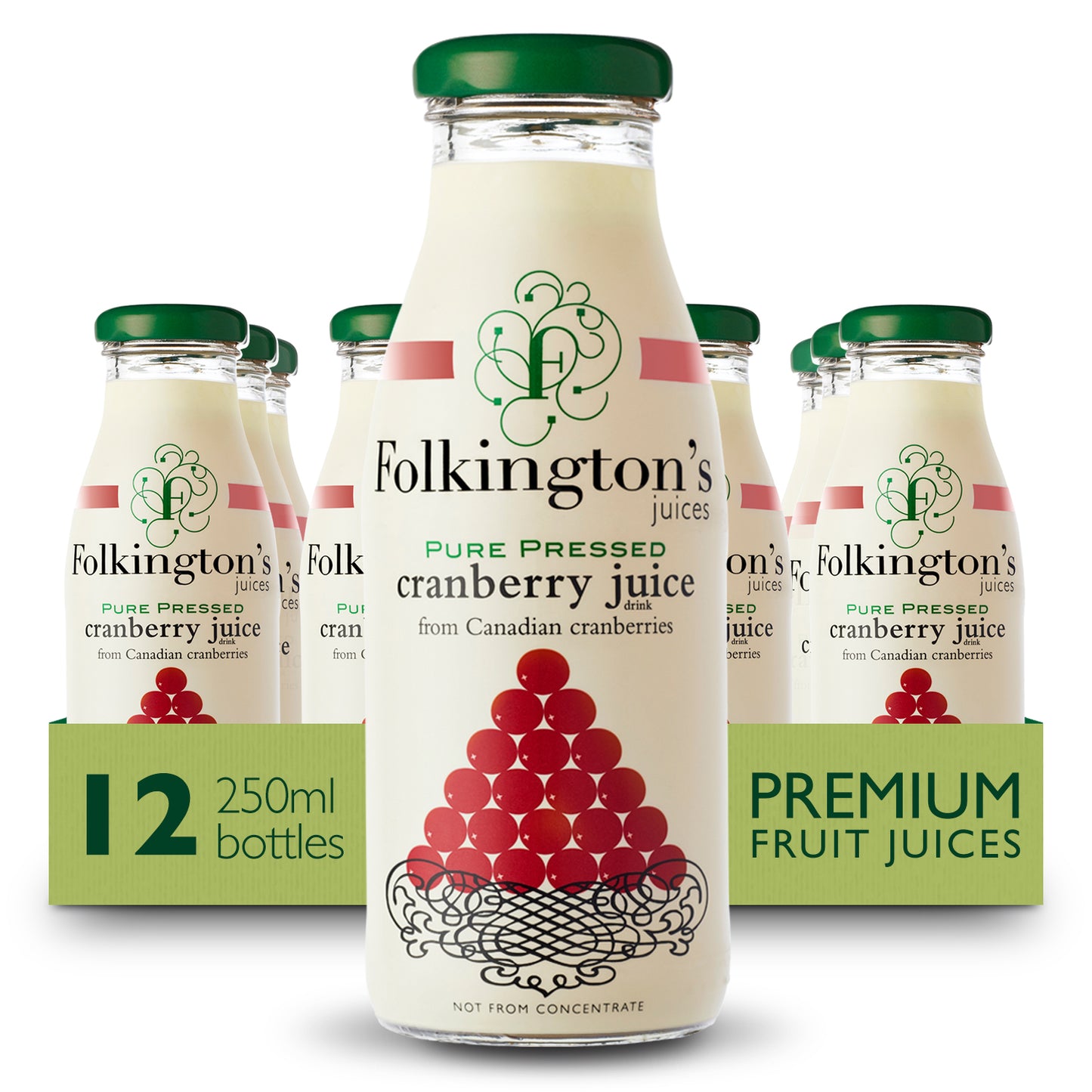 FOLKINGTON'S CRANBERRY JUICE 12X250ML
