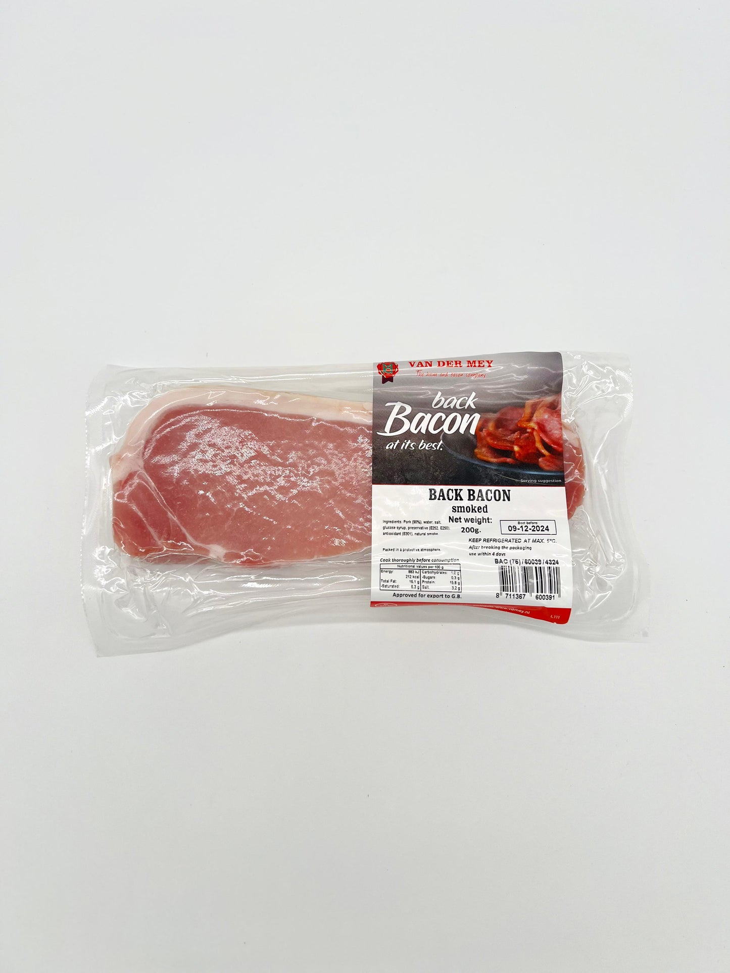 Sliced Back Bacon Smoked