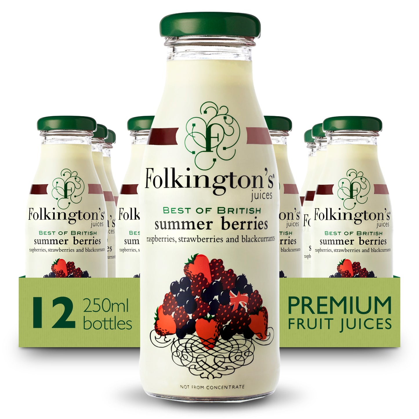 FOLKINGTON'S SUMMER BERRIES JUICE 12X250ML