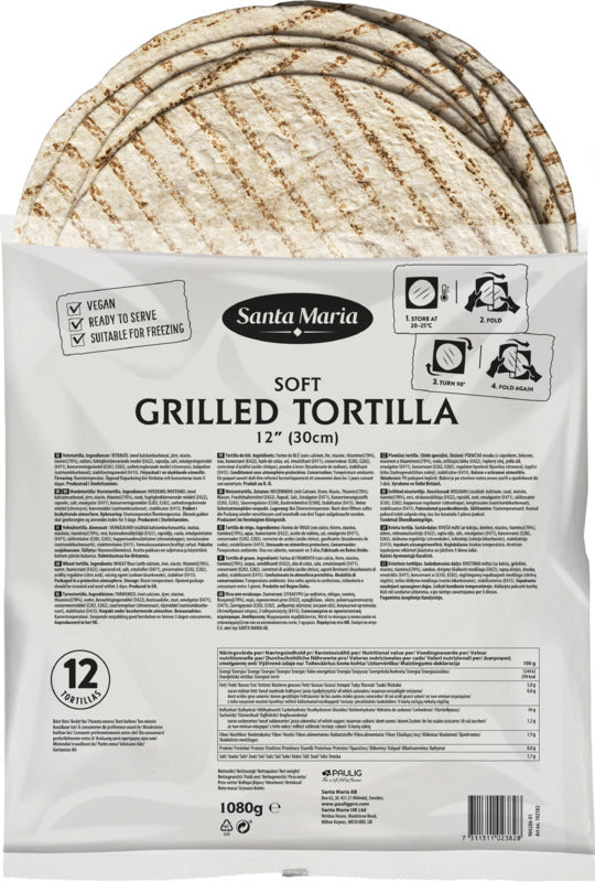 12" Grill Marked Tortilla Wrap's