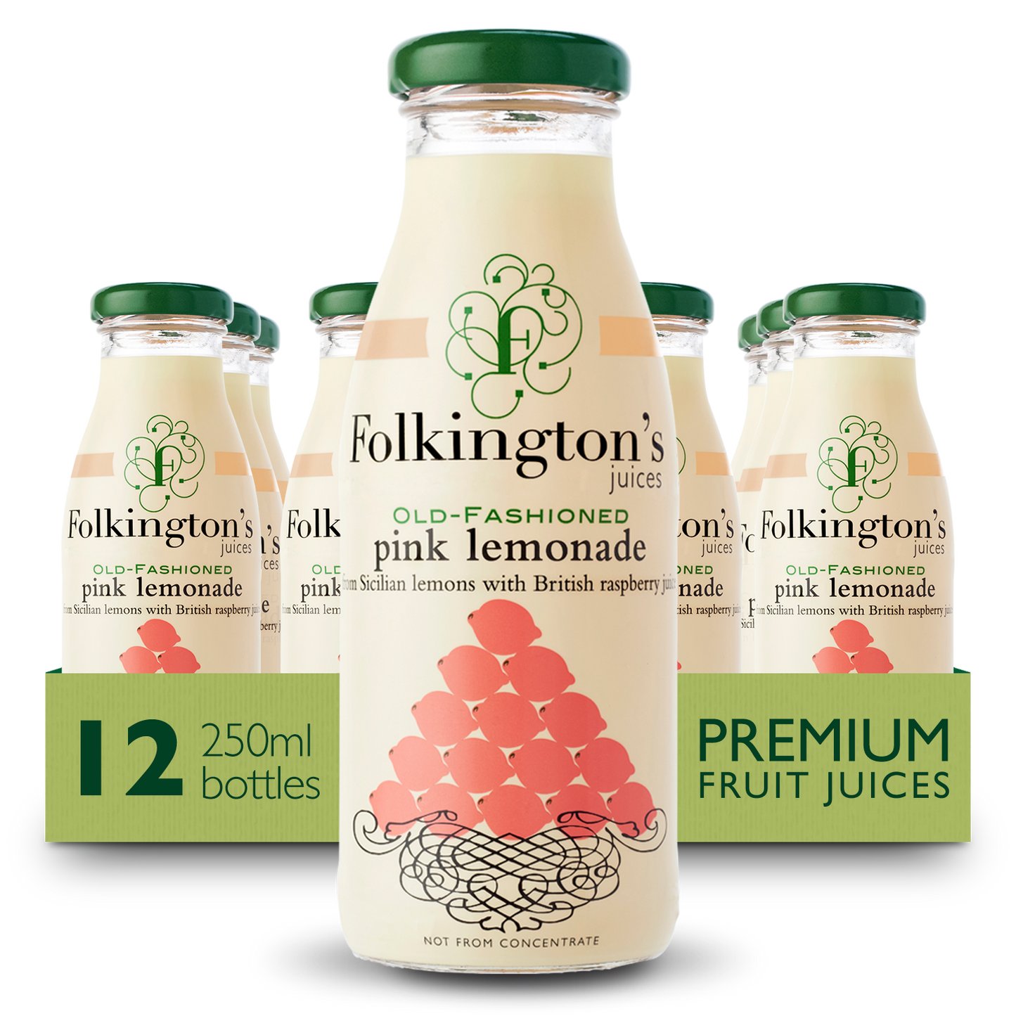 FOLKINGTON'S PINK LEMONADE JUICE 12X250ML