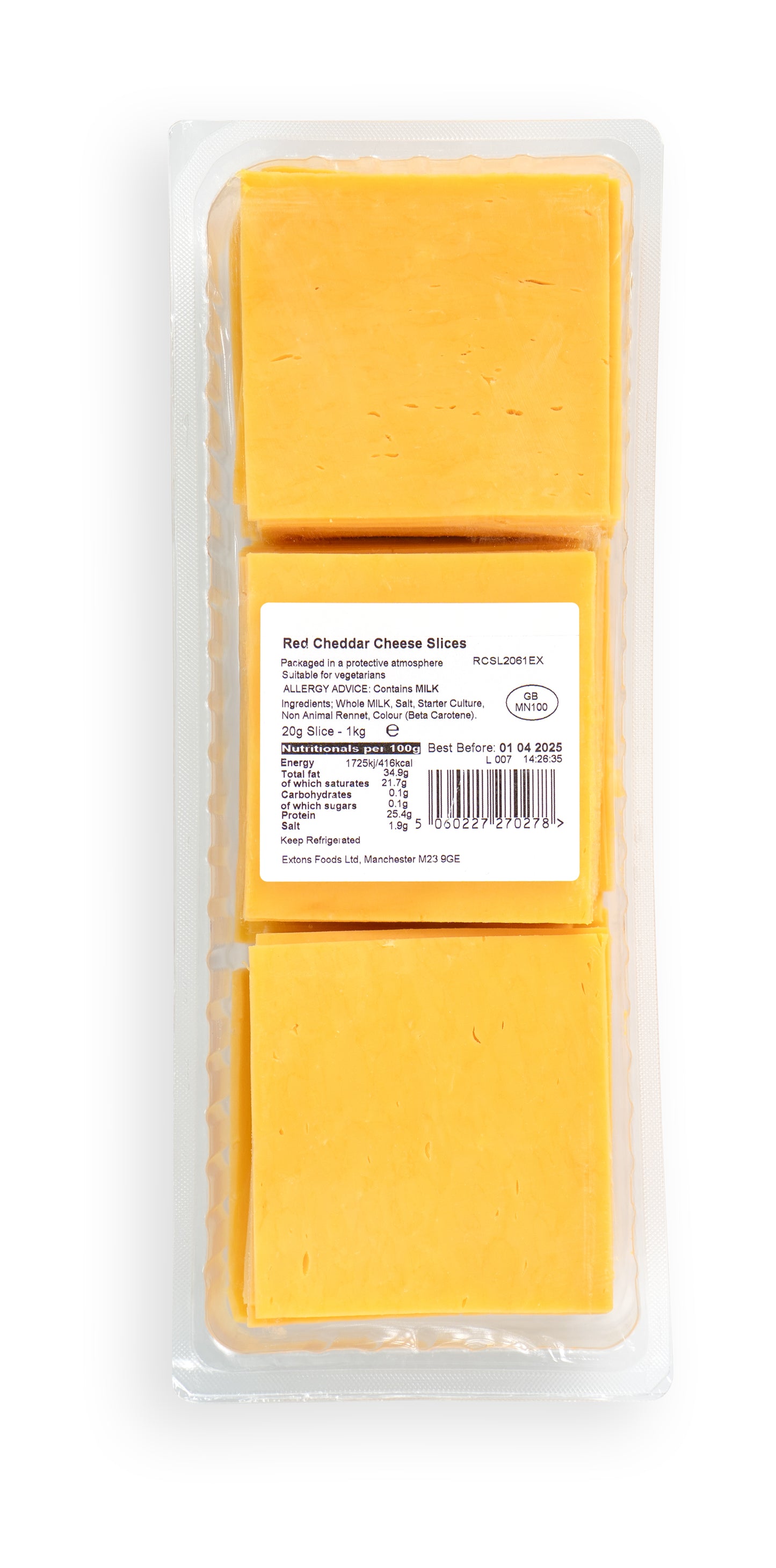 Sliced Coloured Cheddar Cheese