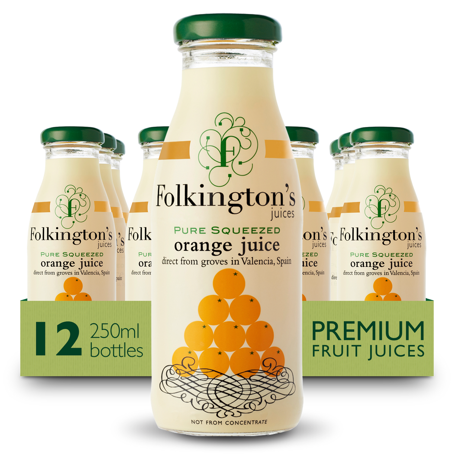 FOLKINGTON'S ORANGE JUICE 12X250ML