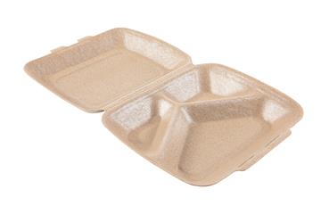HP 4 - 3 Compartment Brown Food Container