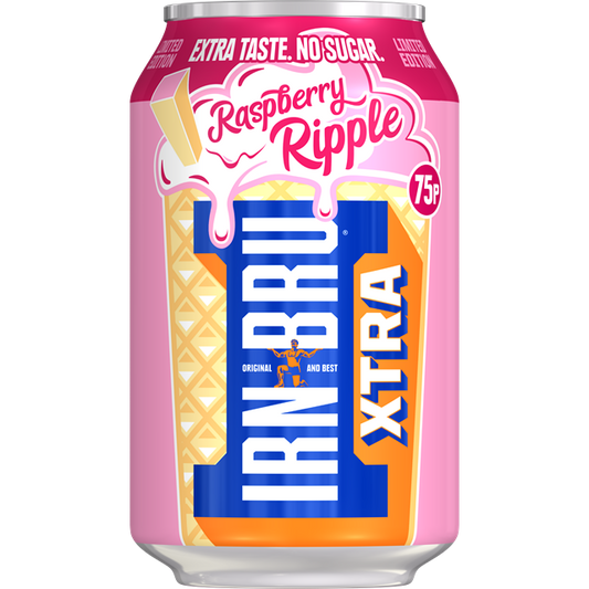 Irn Bru Xtra Raspberry Ripple 75p Cans