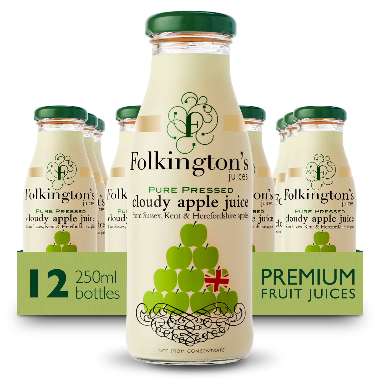 FOLKINGTON'S APPLE JUICE 12X250ML