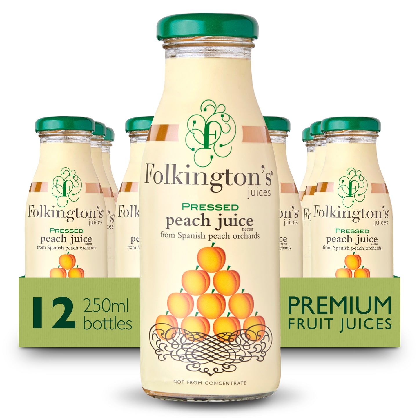 FOLKINGTON'S PEACH JUICE 12X250ML