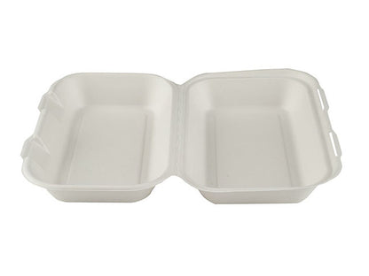 10x6" Large Bagasse Clamshell (fish n Chip size)