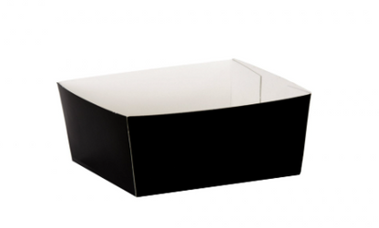 4" Black Square Burger Tray