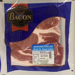 Q/FOODS *SELECTED* UNSMOKED BACON 2KG