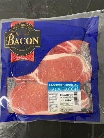Sliced Selected Back Bacon Unsmoked