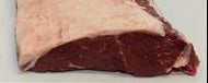 Two pieces of raw meat on a white background